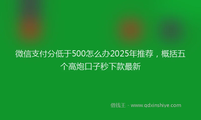 微信支付分低于500怎么办2025年推荐，概括五个高炮口子秒下款最新