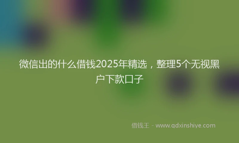 微信出的什么借钱2025年精选，整理5个无视黑户下款口子