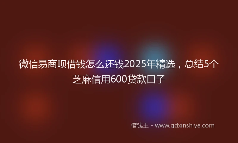 微信易商呗借钱怎么还钱2025年精选，总结5个芝麻信用600贷款口子