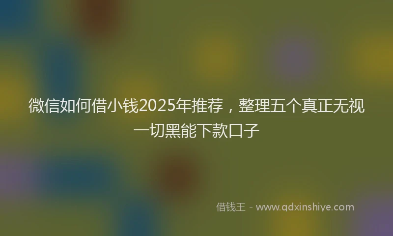 微信如何借小钱2025年推荐，整理五个真正无视一切黑能下款口子