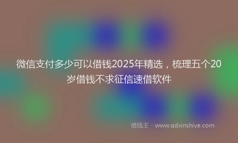 微信支付多少可以借钱2025年精选，梳理五个20岁借钱不求征信速借软件