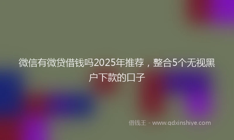 微信有微贷借钱吗2025年推荐，整合5个无视黑户下款的口子