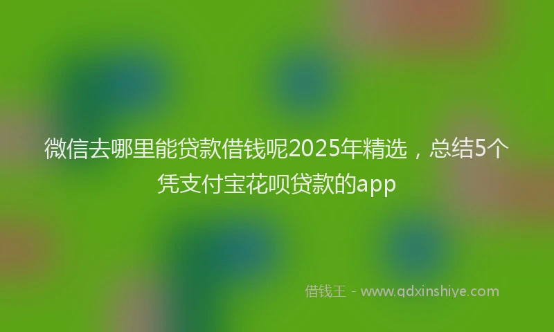 微信去哪里能贷款借钱呢2025年精选，总结5个凭支付宝花呗贷款的app