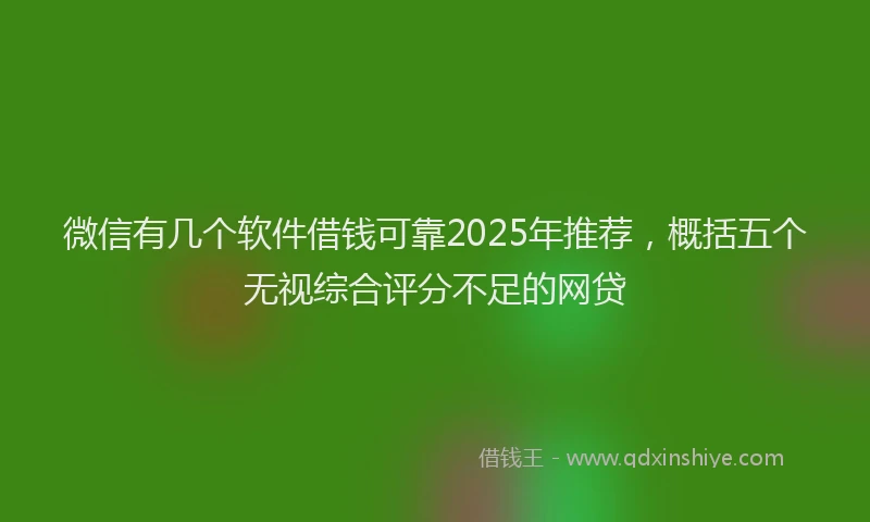 微信有几个软件借钱可靠2025年推荐，概括五个无视综合评分不足的网贷