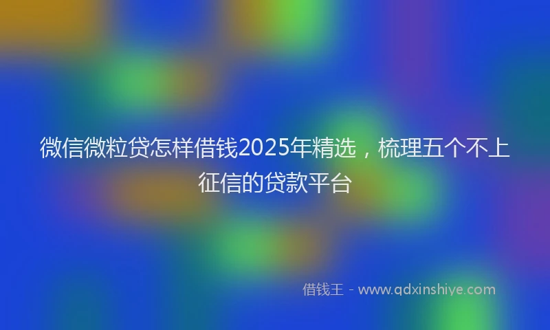 微信微粒贷怎样借钱2025年精选，梳理五个不上征信的贷款平台
