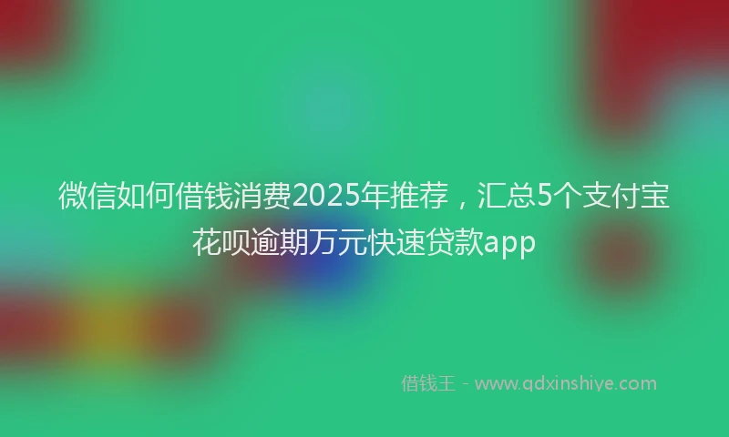 微信如何借钱消费2025年推荐，汇总5个支付宝花呗逾期万元快速贷款app