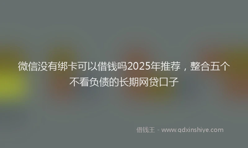 微信没有绑卡可以借钱吗2025年推荐，整合五个不看负债的长期网贷口子