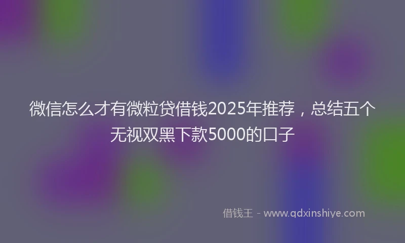 微信怎么才有微粒贷借钱2025年推荐，总结五个无视双黑下款5000的口子