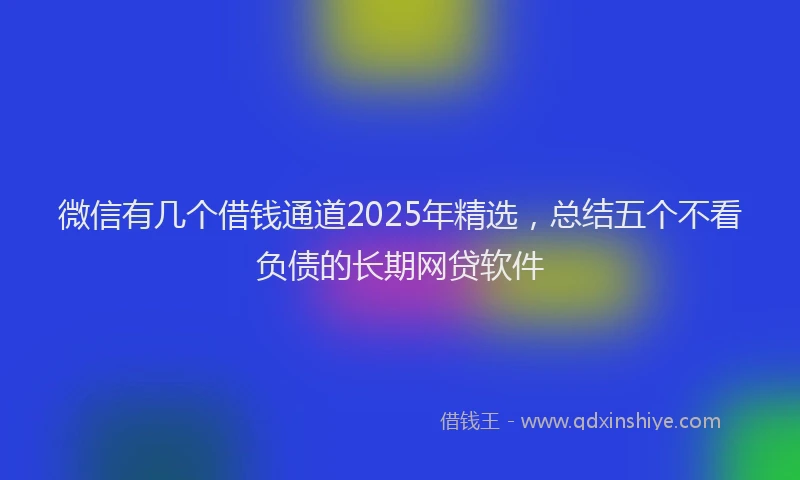 微信有几个借钱通道2025年精选，总结五个不看负债的长期网贷软件