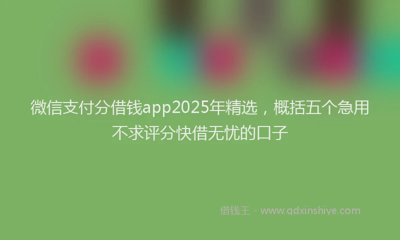 微信支付分借钱app2025年精选，概括五个急用不求评分快借无忧的口子