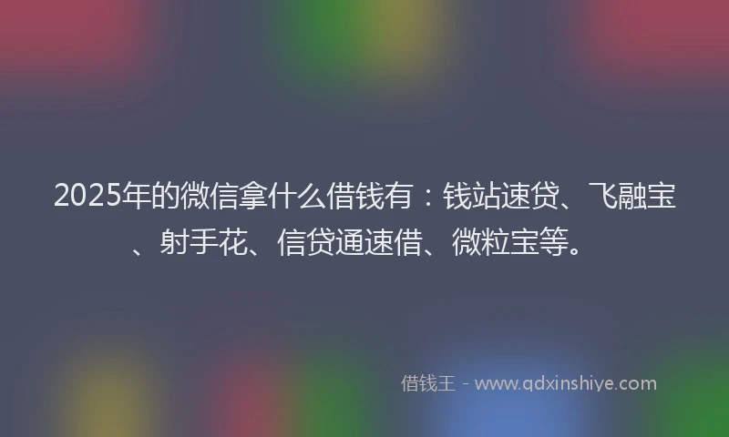 2025年的微信拿什么借钱有：钱站速贷、飞融宝、射手花、信贷通速借、微粒宝等。