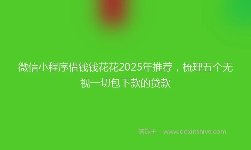 微信小程序借钱钱花花2025年推荐，梳理五个无视一切包下款的贷款