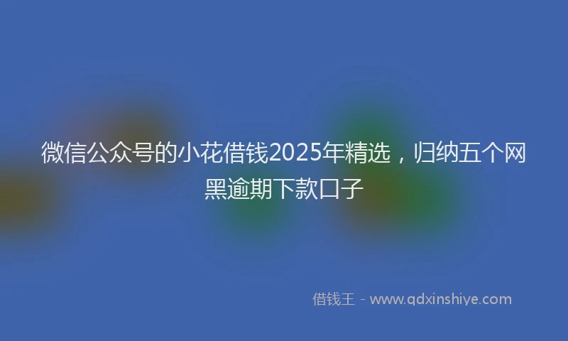 微信公众号的小花借钱2025年精选，归纳五个网黑逾期下款口子
