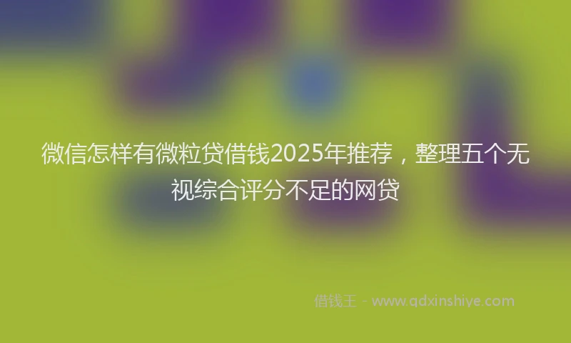 微信怎样有微粒贷借钱2025年推荐，整理五个无视综合评分不足的网贷