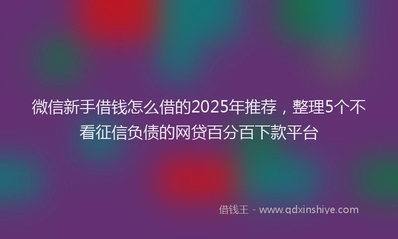 微信新手借钱怎么借的2025年推荐，整理5个不看征信负债的网贷百分百下款平台