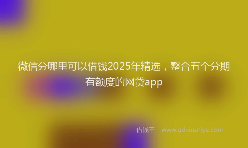 微信分哪里可以借钱2025年精选，整合五个分期有额度的网贷app