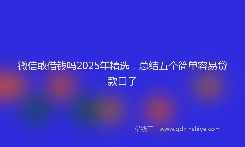微信敢借钱吗2025年精选，总结五个简单容易贷款口子