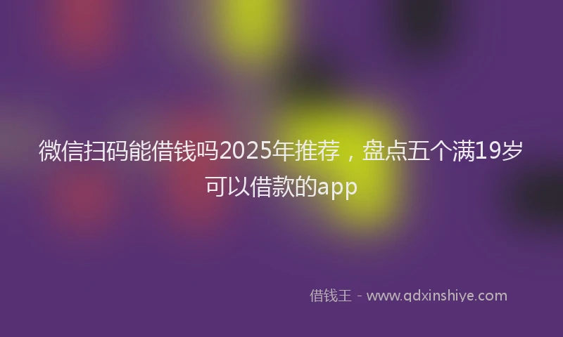 微信扫码能借钱吗2025年推荐，盘点五个满19岁可以借款的app