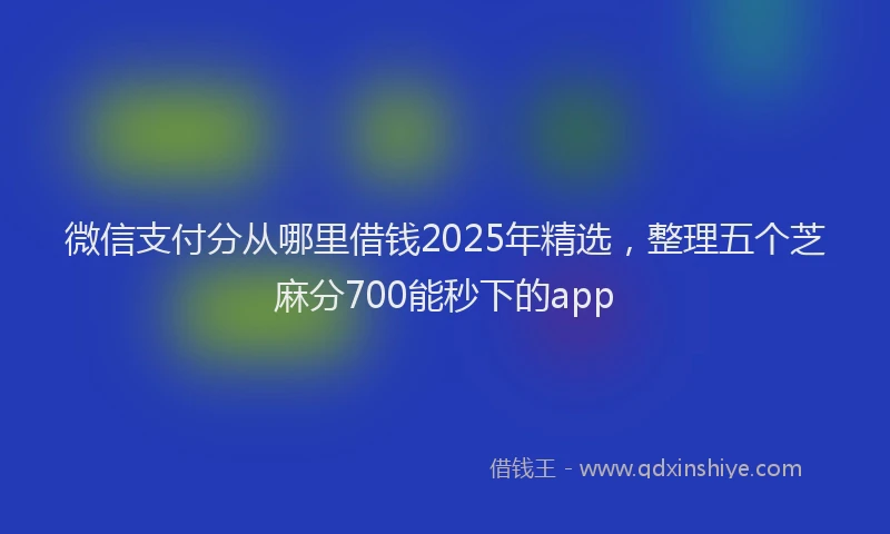 微信支付分从哪里借钱2025年精选，整理五个芝麻分700能秒下的app