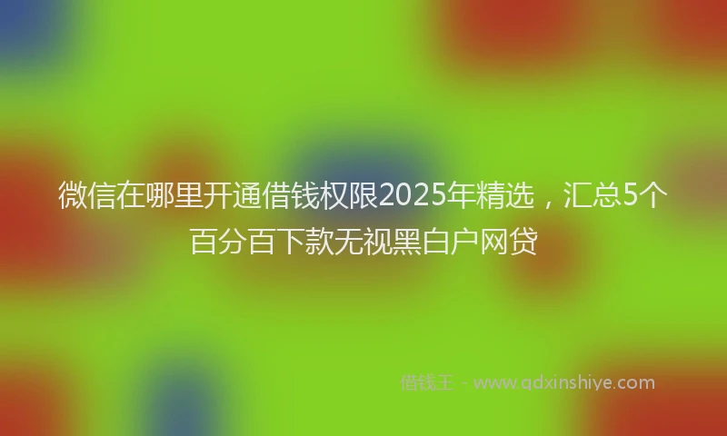 微信在哪里开通借钱权限2025年精选，汇总5个百分百下款无视黑白户网贷