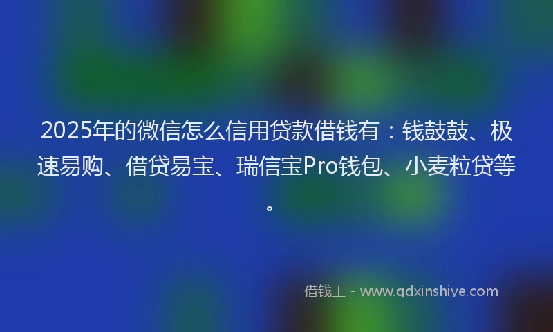 2025年的微信怎么信用贷款借钱有：钱鼓鼓、极速易购、借贷易宝、瑞信宝Pro钱包、小麦粒贷等。