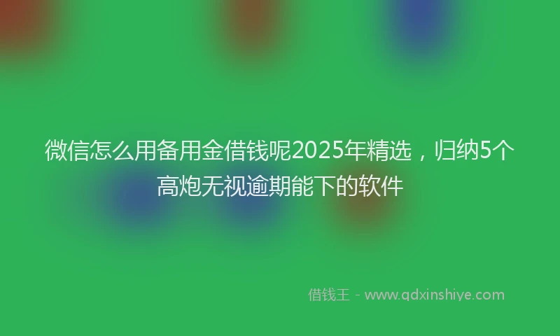 微信怎么用备用金借钱呢2025年精选，归纳5个高炮无视逾期能下的软件