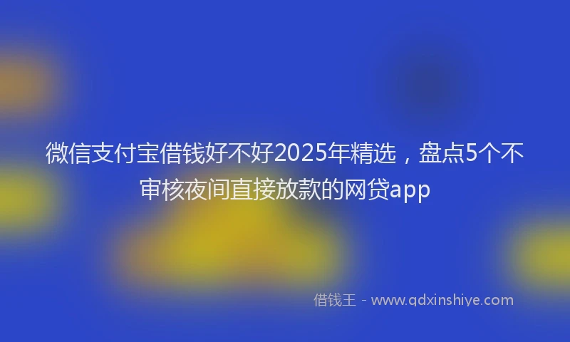 微信支付宝借钱好不好2025年精选，盘点5个不审核夜间直接放款的网贷app