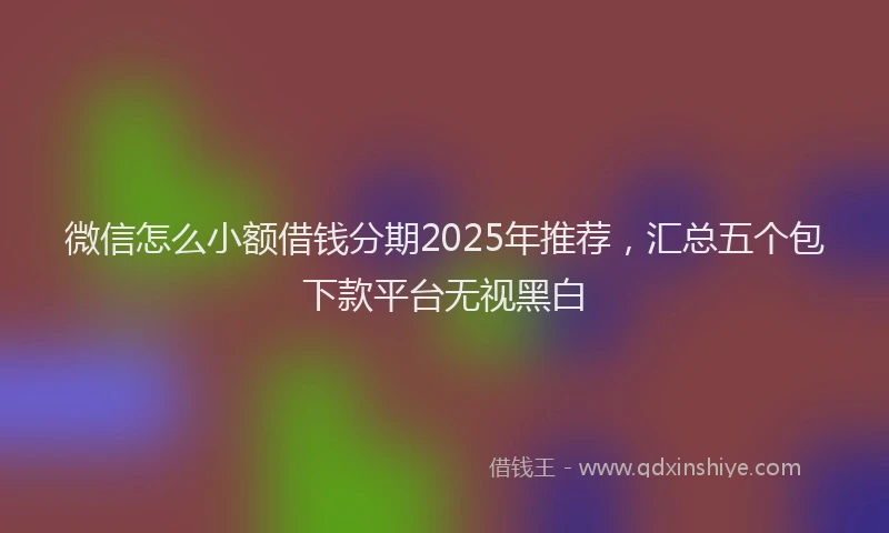 微信怎么小额借钱分期2025年推荐，汇总五个包下款平台无视黑白