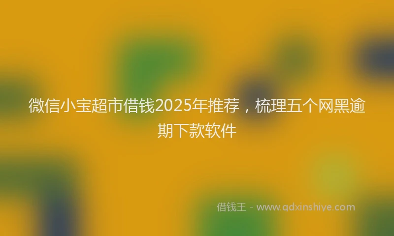 微信小宝超市借钱2025年推荐，梳理五个网黑逾期下款软件