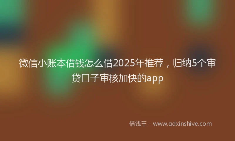 微信小账本借钱怎么借2025年推荐，归纳5个审贷口子审核加快的app