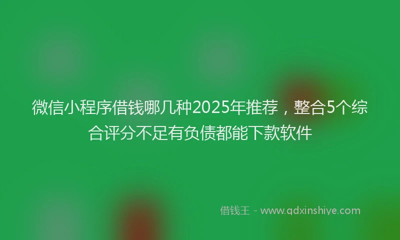 微信小程序借钱哪几种2025年推荐，整合5个综合评分不足有负债都能下款软件