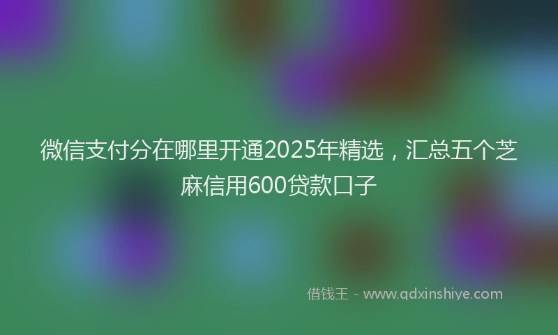微信支付分在哪里开通2025年精选，汇总五个芝麻信用600贷款口子
