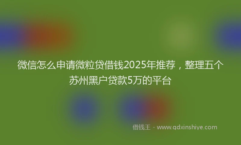微信怎么申请微粒贷借钱2025年推荐，整理五个苏州黑户贷款5万的平台