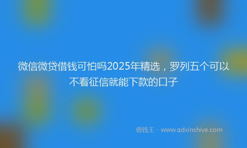 微信微贷借钱可怕吗2025年精选，罗列五个可以不看征信就能下款的口子