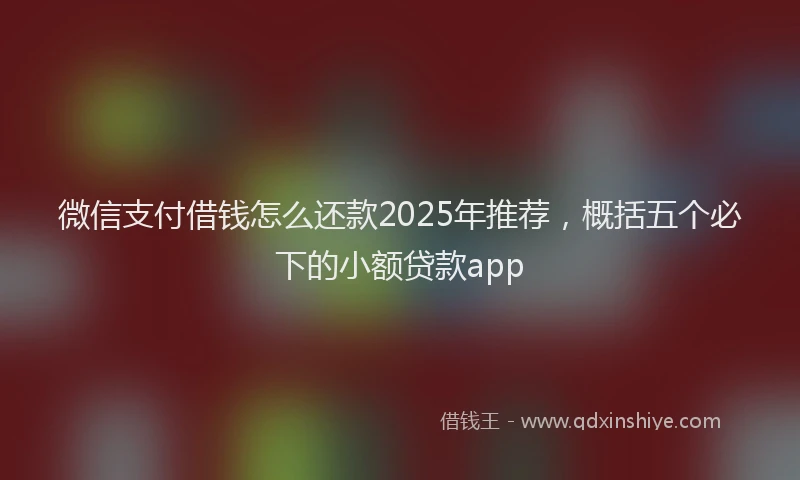 微信支付借钱怎么还款2025年推荐，概括五个必下的小额贷款app