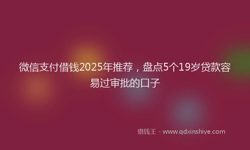 微信支付借钱2025年推荐，盘点5个19岁贷款容易过审批的口子