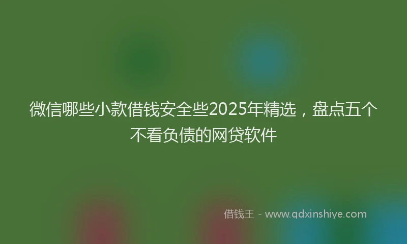 微信哪些小款借钱安全些2025年精选，盘点五个不看负债的网贷软件