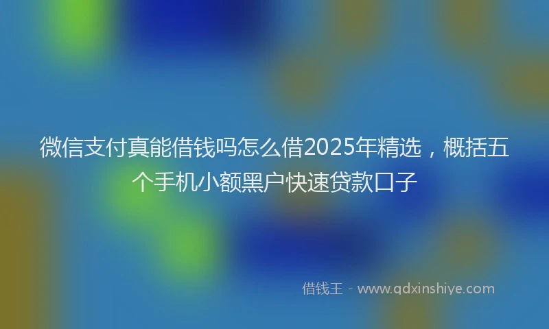 微信支付真能借钱吗怎么借2025年精选，概括五个手机小额黑户快速贷款口子