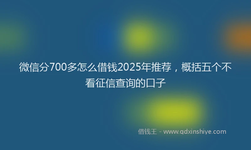 微信分700多怎么借钱2025年推荐，概括五个不看征信查询的口子