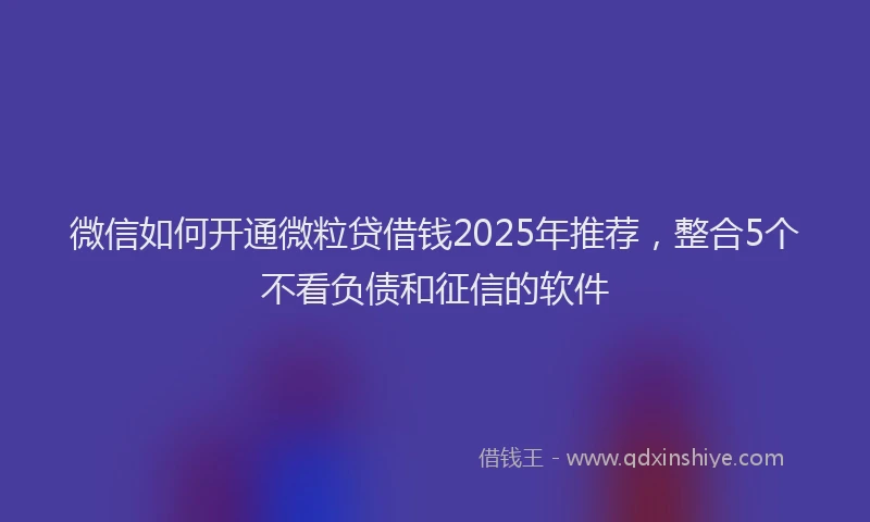微信如何开通微粒贷借钱2025年推荐，整合5个不看负债和征信的软件