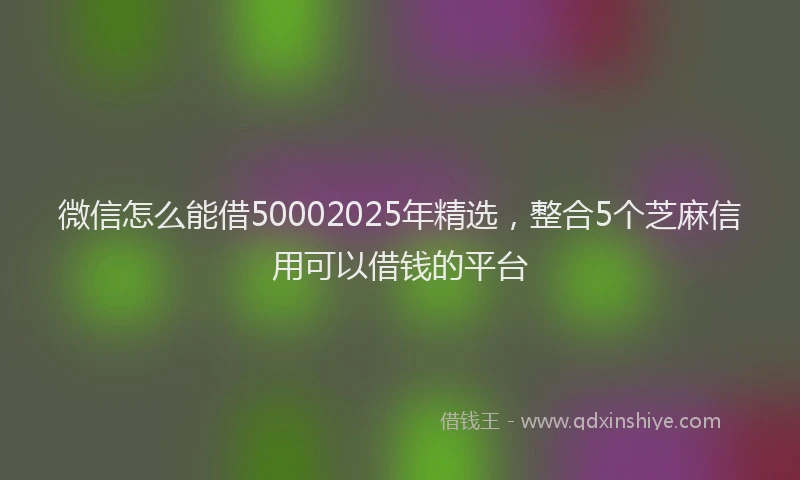 微信怎么能借50002025年精选，整合5个芝麻信用可以借钱的平台