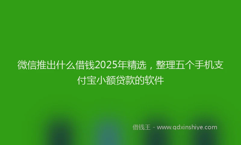微信推出什么借钱2025年精选，整理五个手机支付宝小额贷款的软件