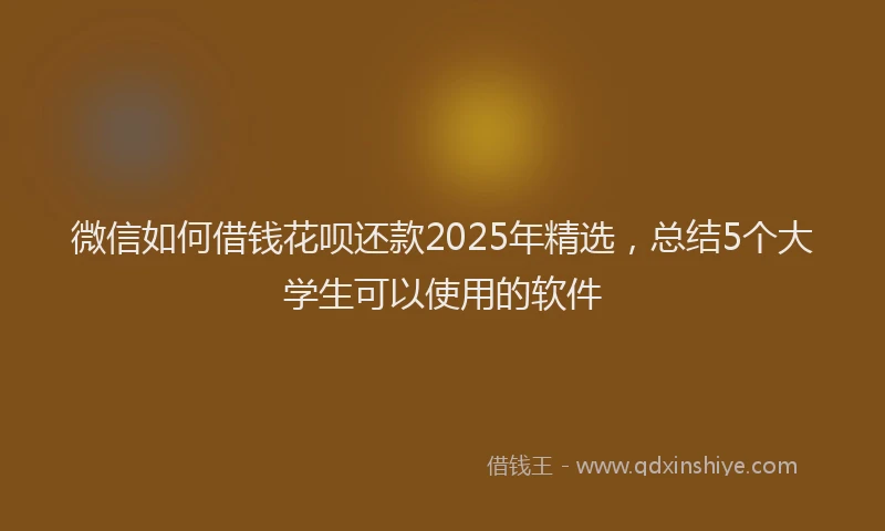 微信如何借钱花呗还款2025年精选，总结5个大学生可以使用的软件