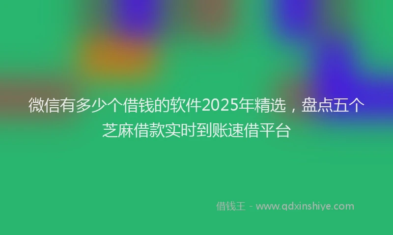微信有多少个借钱的软件2025年精选，盘点五个芝麻借款实时到账速借平台