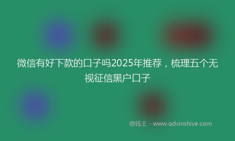 微信有好下款的口子吗2025年推荐，梳理五个无视征信黑户口子
