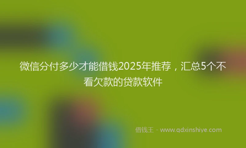 微信分付多少才能借钱2025年推荐，汇总5个不看欠款的贷款软件