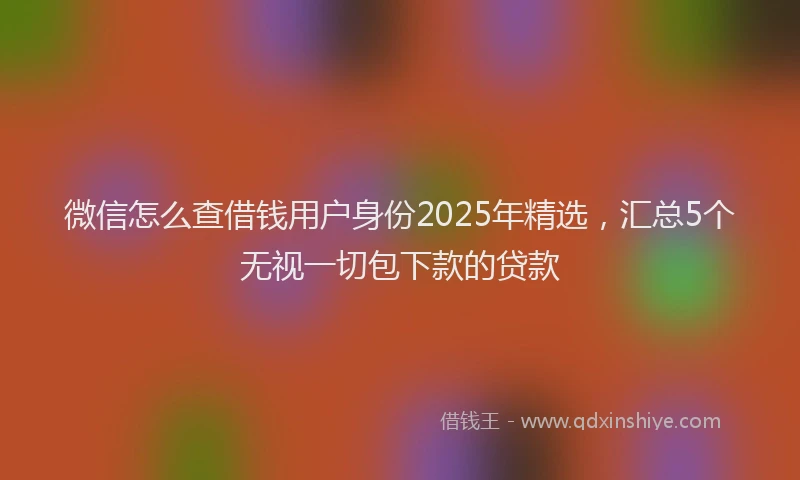 微信怎么查借钱用户身份2025年精选，汇总5个无视一切包下款的贷款