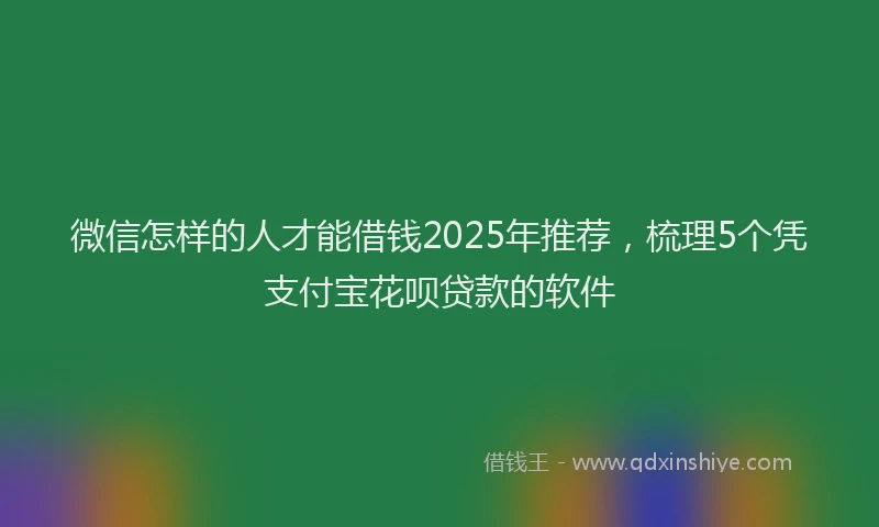 微信怎样的人才能借钱2025年推荐，梳理5个凭支付宝花呗贷款的软件