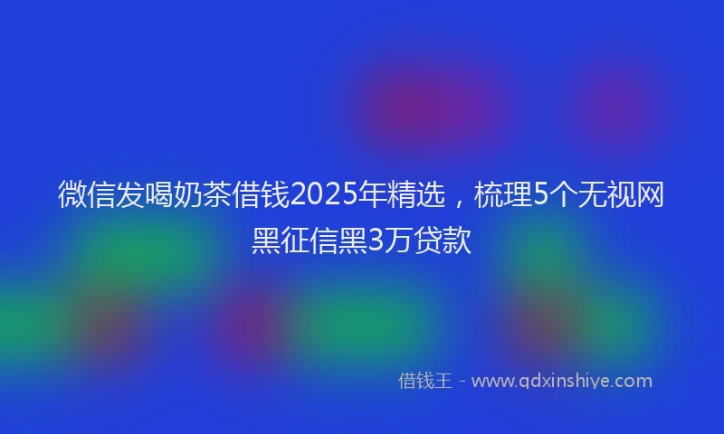 微信发喝奶茶借钱2025年精选，梳理5个无视网黑征信黑3万贷款