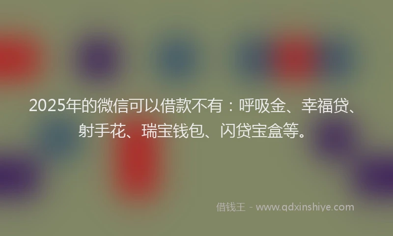 2025年的微信可以借款不有：呼吸金、幸福贷、射手花、瑞宝钱包、闪贷宝盒等。